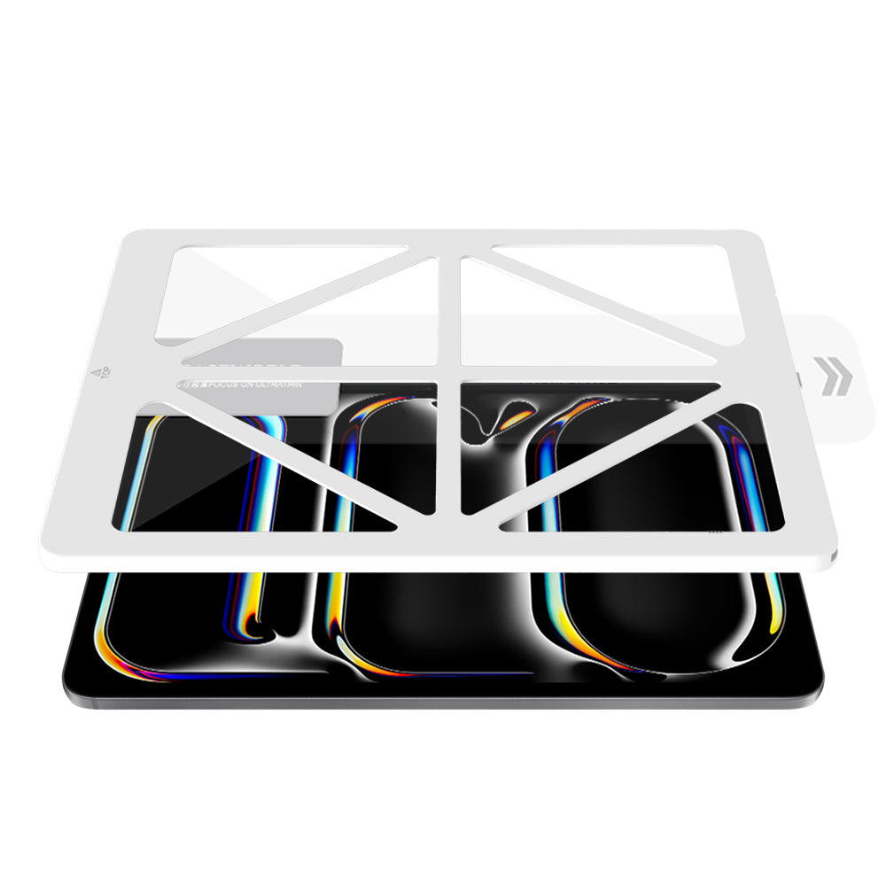 iPad Pro 13 2025 M5 CaseWorld Steel Shield Serisi Temperli Cam Ekran Koruyucu + Uygulama Aparatı
