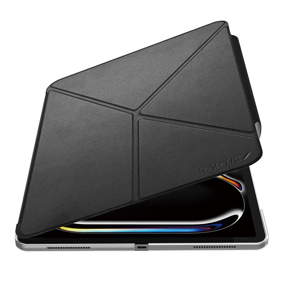 iPad Pro 13 2025 M5 Raptic Clear Folio Airbagli Şeffaf Kapaklı Katlanabilir Standlı Kılıf