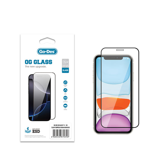 iPhone 11 Go Des OG Glass Antistatik Temperli Cam Ekran Koruyucu