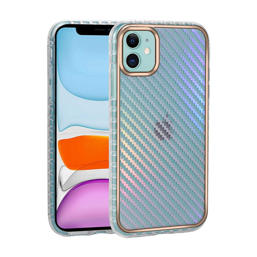 Apple iPhone 11 Kılıf Desenli Parlayan Transparan Zore Avva Kapak