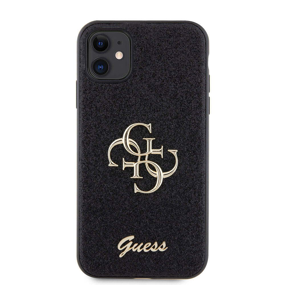 iPhone 11 Kılıf Guess Orjinal Lisanslı 4G Büyük Metal Logolu Glitter Kapak