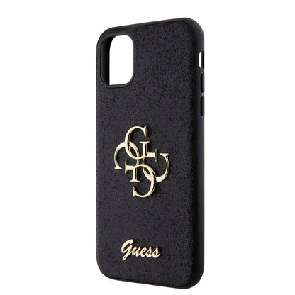 iPhone 11 Kılıf Guess Orjinal Lisanslı 4G Büyük Metal Logolu Glitter Kapak