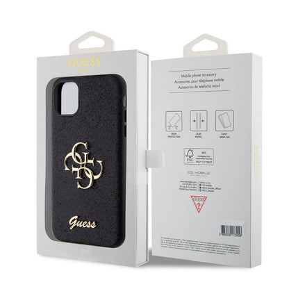 iPhone 11 Kılıf Guess Orjinal Lisanslı 4G Büyük Metal Logolu Glitter Kapak