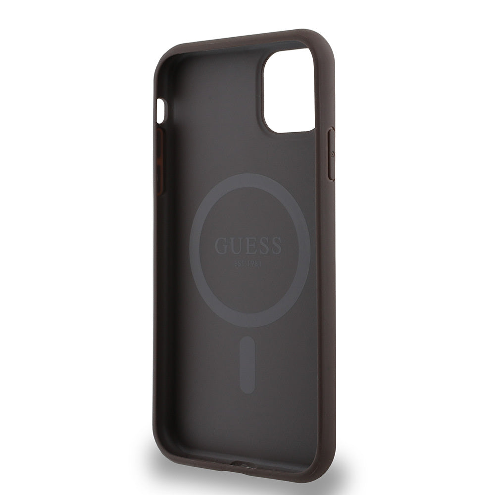 iPhone 11 Kılıf Guess Orjinal Lisanslı M-safe Şarj Özellikli Small 4G Classic Kapak