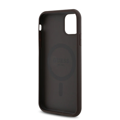 iPhone 11 Kılıf Guess Orjinal Lisanslı M-safe Uyumlu Gül Baskılı 4G Desenli Yazı Logolu Kapak