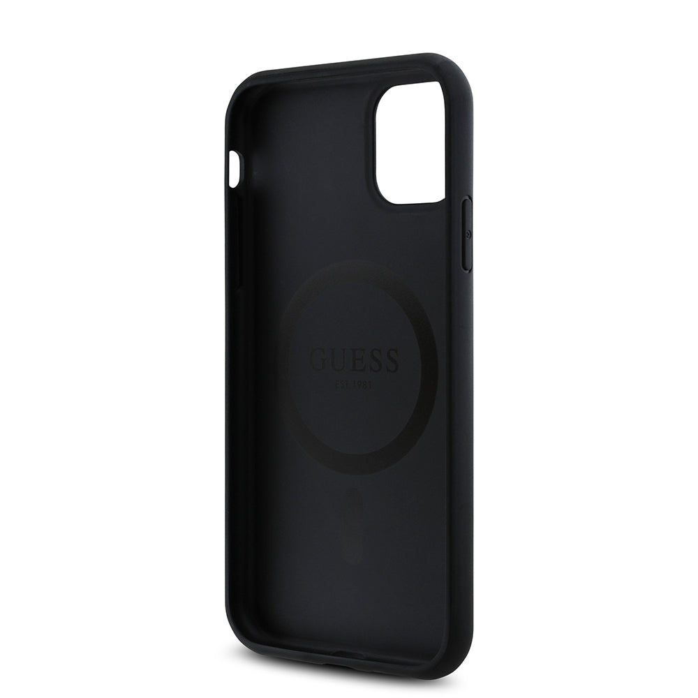 iPhone 11 Kılıf Guess Orjinal Lisanslı M-safe Uyumlu Gül Baskılı 4G Desenli Yazı Logolu Kapak
