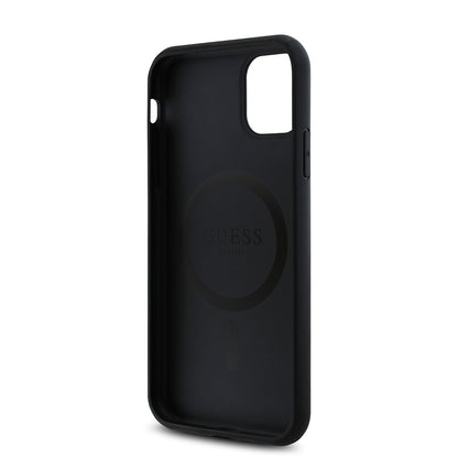 iPhone 11 Kılıf Guess Orjinal Lisanslı M-safe Uyumlu Gül Baskılı 4G Desenli Yazı Logolu Kapak