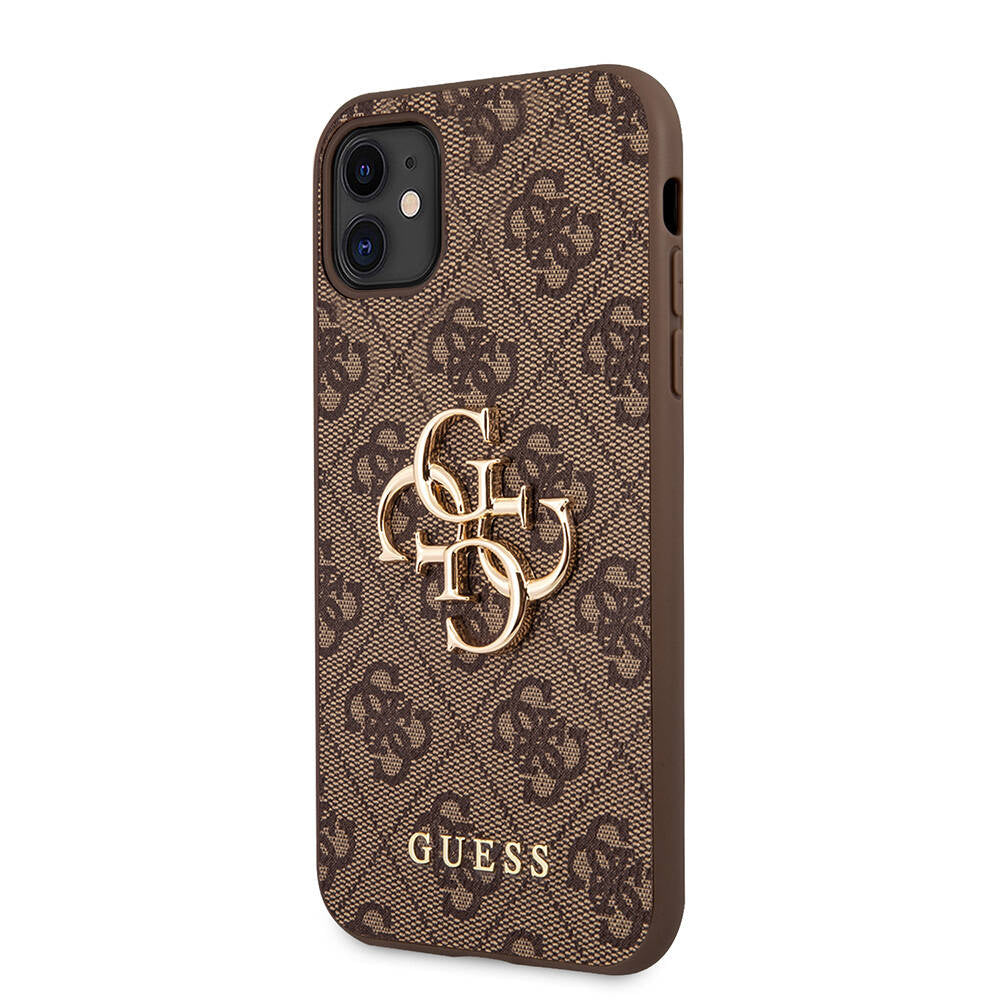 iPhone 11 Kılıf Guess PU Deri Büyük Metal Logo Dizaynlı Kapak