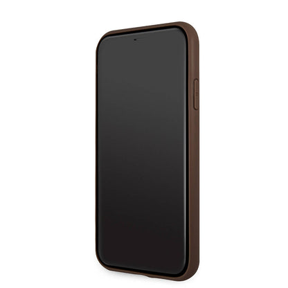 iPhone 11 Kılıf Guess PU Deri Büyük Metal Logo Dizaynlı Kapak