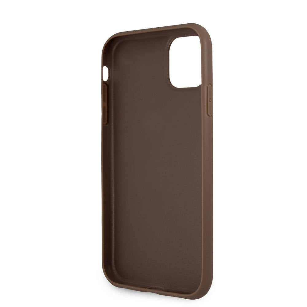 iPhone 11 Kılıf Guess PU Deri Büyük Metal Logo Dizaynlı Kapak