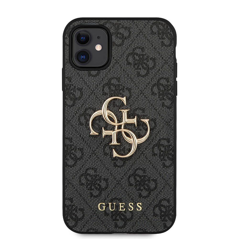 iPhone 11 Kılıf Guess PU Deri Büyük Metal Logo Dizaynlı Kapak