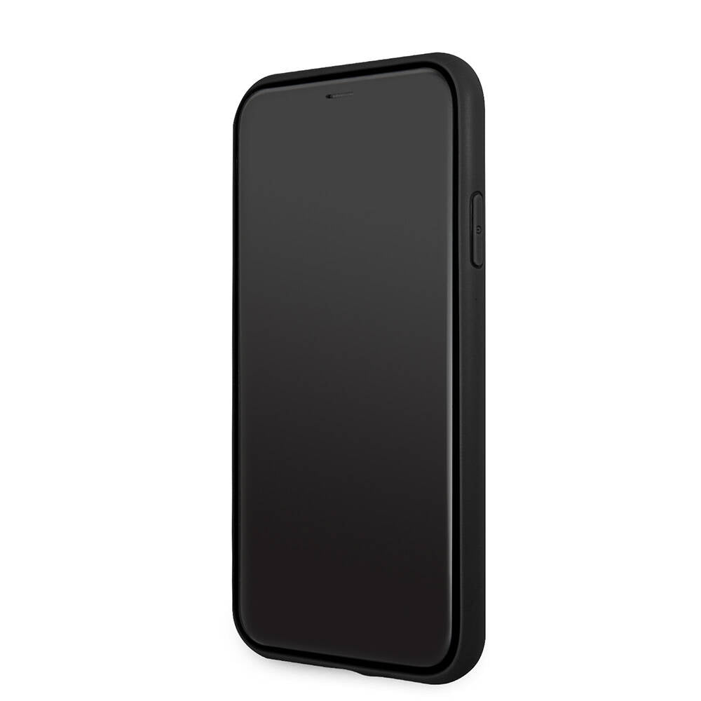 iPhone 11 Kılıf Guess PU Deri Büyük Metal Logo Dizaynlı Kapak