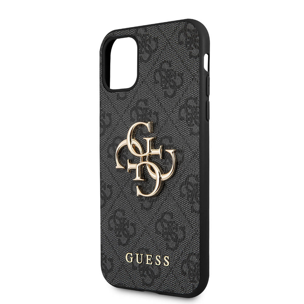 iPhone 11 Kılıf Guess PU Deri Büyük Metal Logo Dizaynlı Kapak