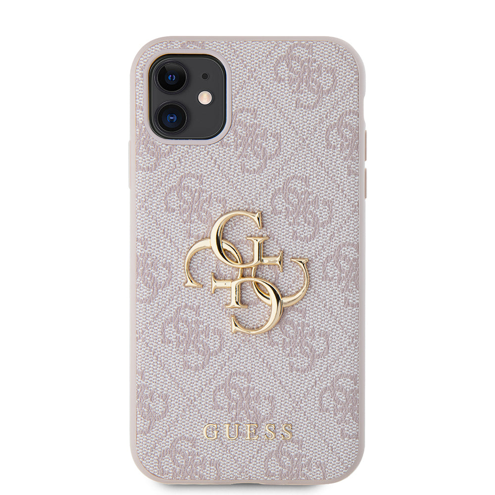 iPhone 11 Kılıf Guess PU Deri Büyük Metal Logo Dizaynlı Kapak