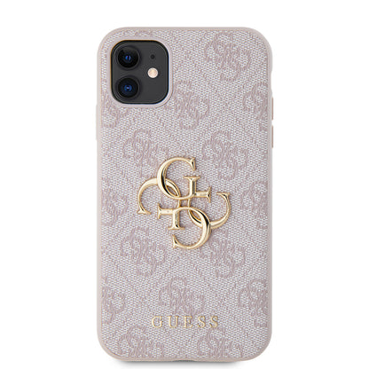 iPhone 11 Kılıf Guess PU Deri Büyük Metal Logo Dizaynlı Kapak