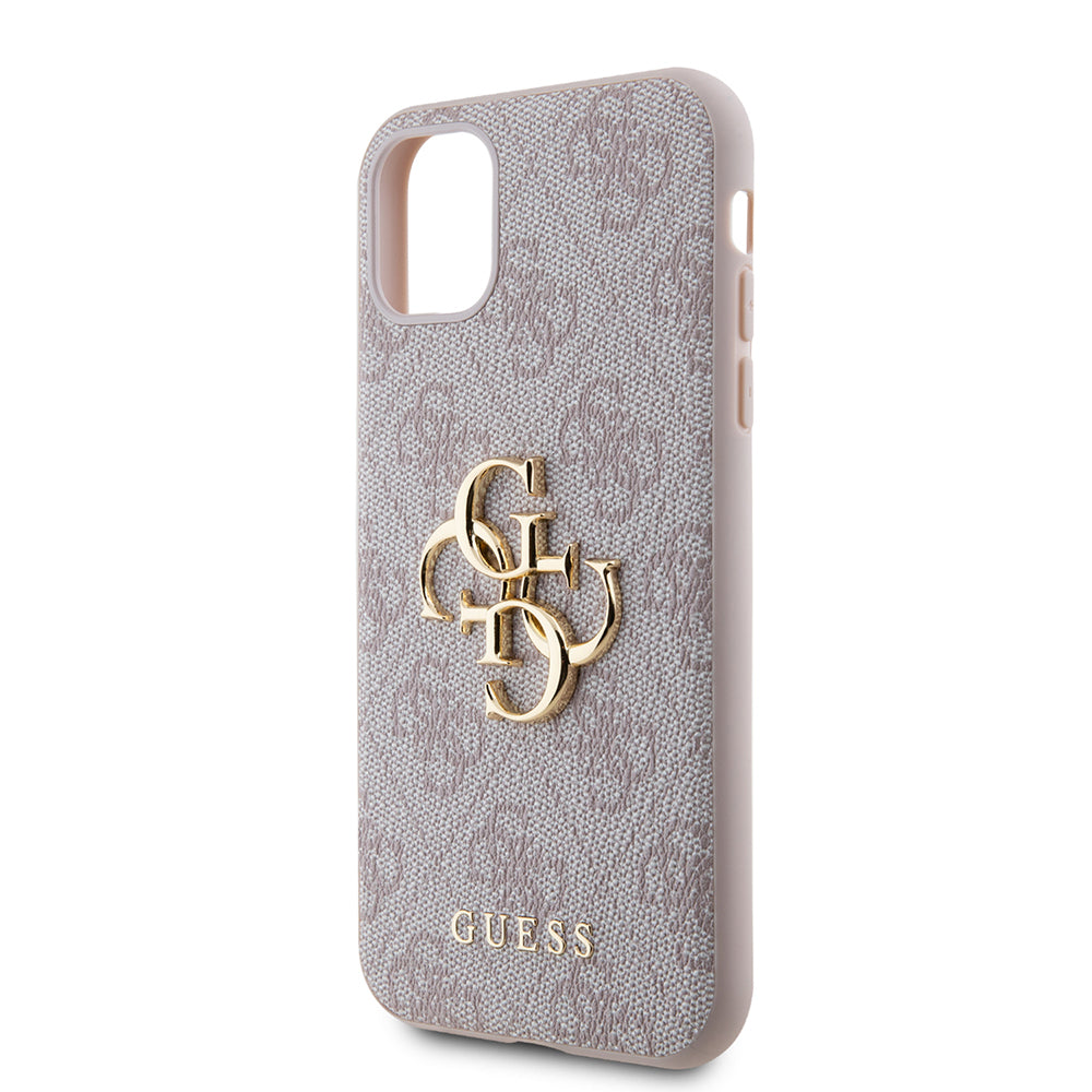 iPhone 11 Kılıf Guess PU Deri Büyük Metal Logo Dizaynlı Kapak