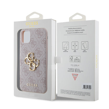 iPhone 11 Kılıf Guess PU Deri Büyük Metal Logo Dizaynlı Kapak