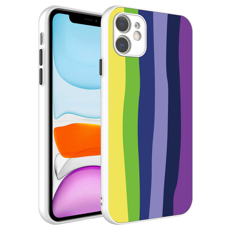 Apple iPhone 11 Kılıf Kamera Korumalı Renkli Temperli Zore X-Cam Kapak