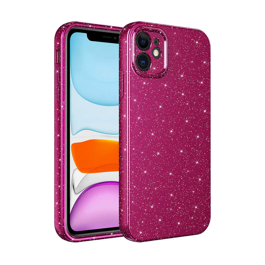 Apple iPhone 11 Kılıf Kamera Korumalı Simli Lüks Zore Koton Kapak