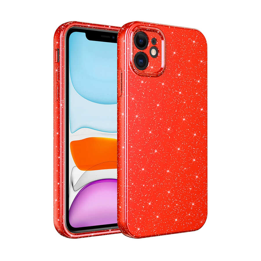 Apple iPhone 11 Kılıf Kamera Korumalı Simli Lüks Zore Koton Kapak