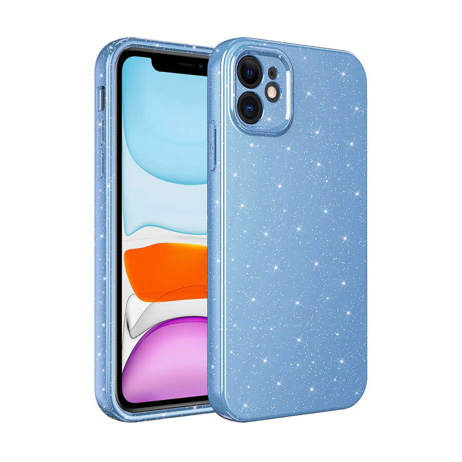 Apple iPhone 11 Kılıf Kamera Korumalı Simli Lüks Zore Koton Kapak