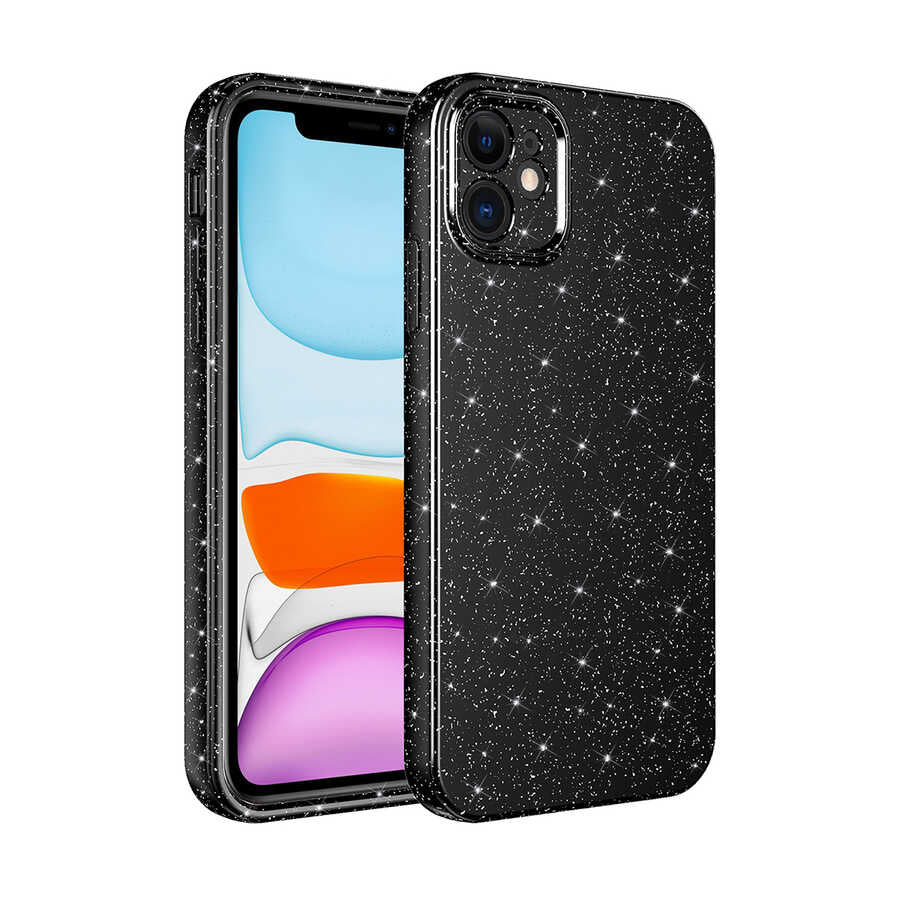 Apple iPhone 11 Kılıf Kamera Korumalı Simli Lüks Zore Koton Kapak