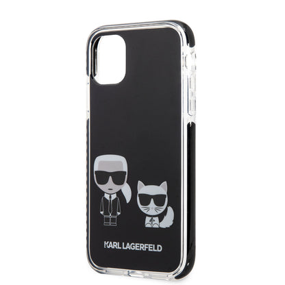 iPhone 11 Kılıf Karl Lagerfeld Kenarları Siyah Silikon K&C Dizayn Kapak