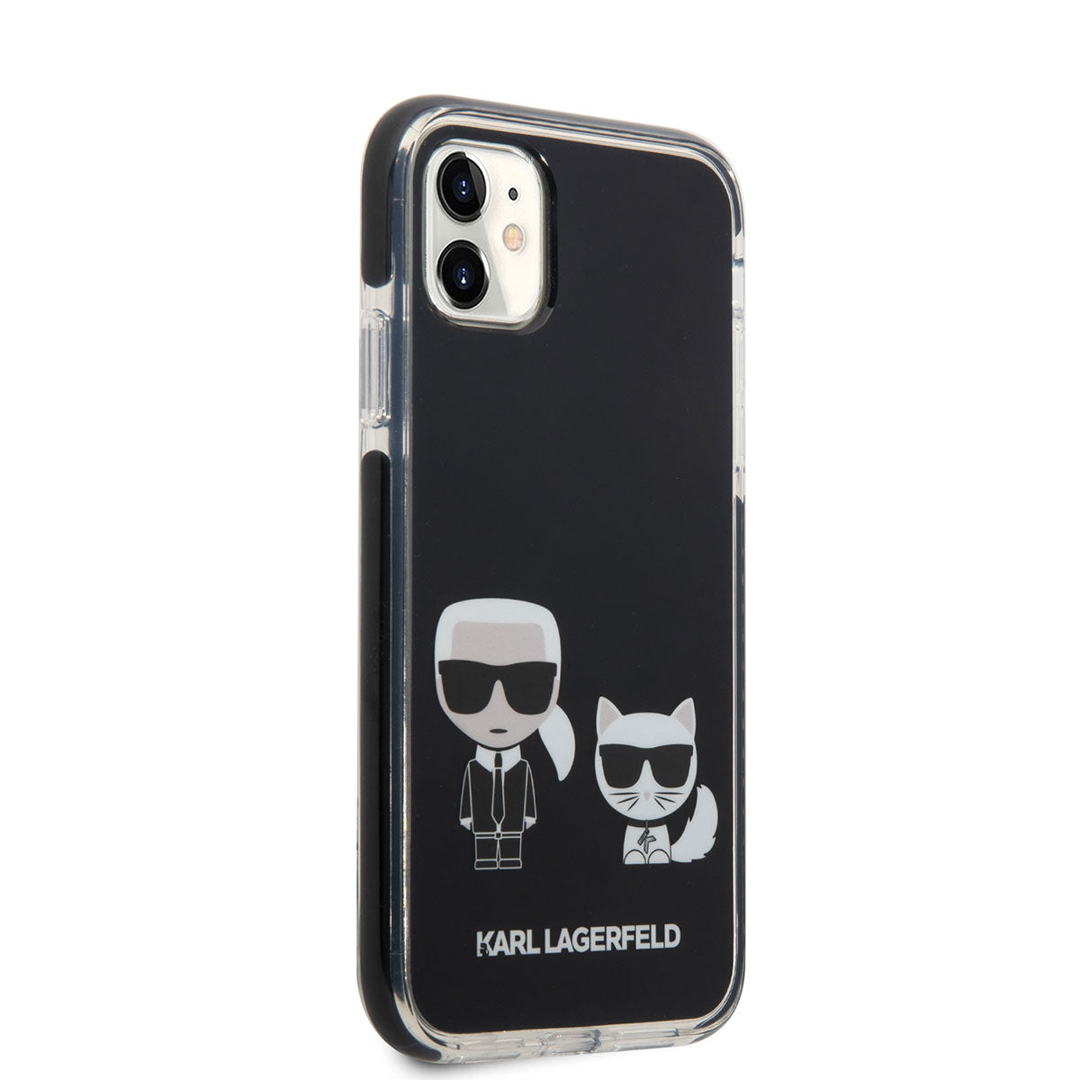 iPhone 11 Kılıf Karl Lagerfeld Kenarları Siyah Silikon K&C Dizayn Kapak