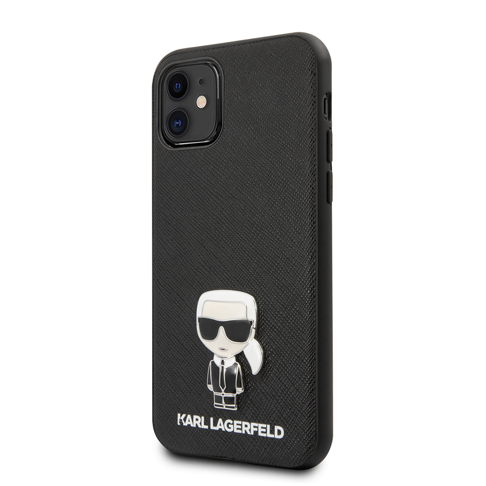 iPhone 11 Kılıf Karl Lagerfeld PU Suni Deri Karl Dizayn Kapak
