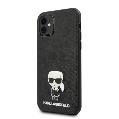 iPhone 11 Kılıf Karl Lagerfeld PU Suni Deri Karl Dizayn Kapak