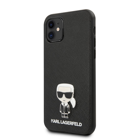 iPhone 11 Kılıf Karl Lagerfeld PU Suni Deri Karl Dizayn Kapak