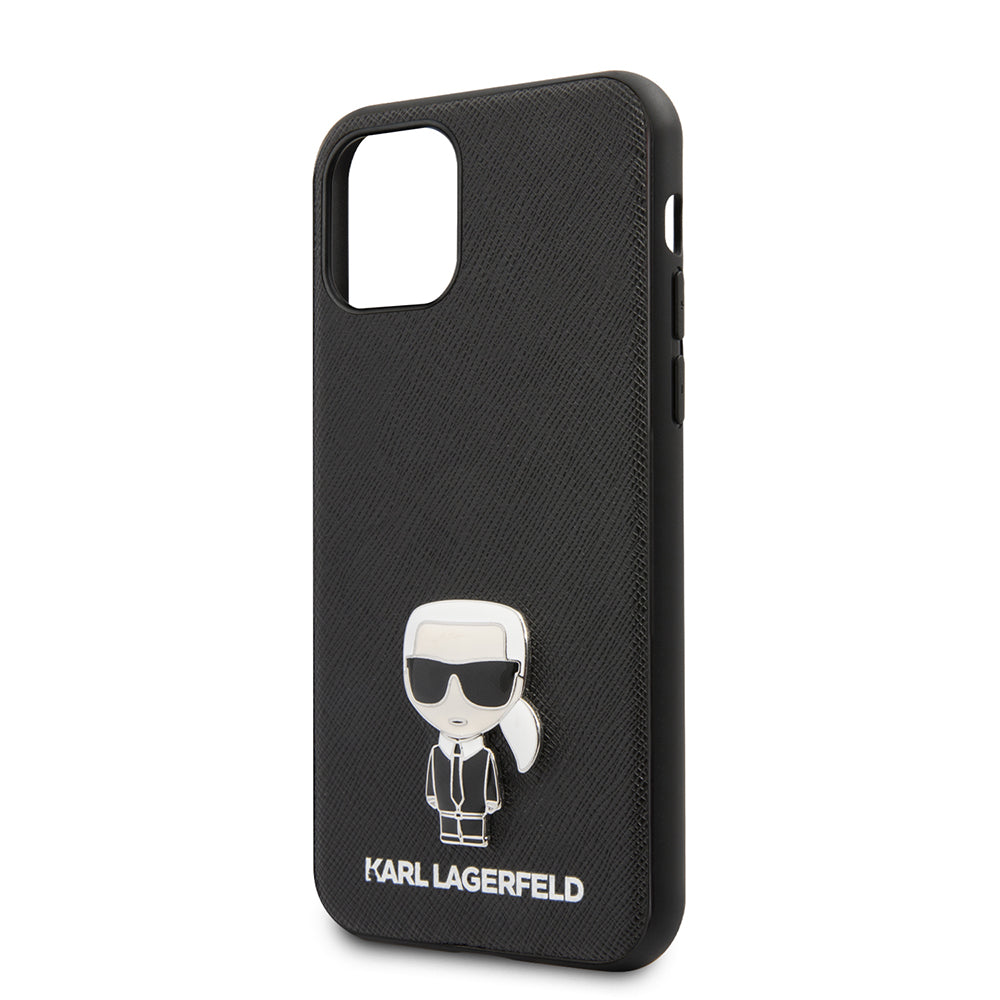 iPhone 11 Kılıf Karl Lagerfeld PU Suni Deri Karl Dizayn Kapak