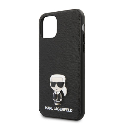 iPhone 11 Kılıf Karl Lagerfeld PU Suni Deri Karl Dizayn Kapak
