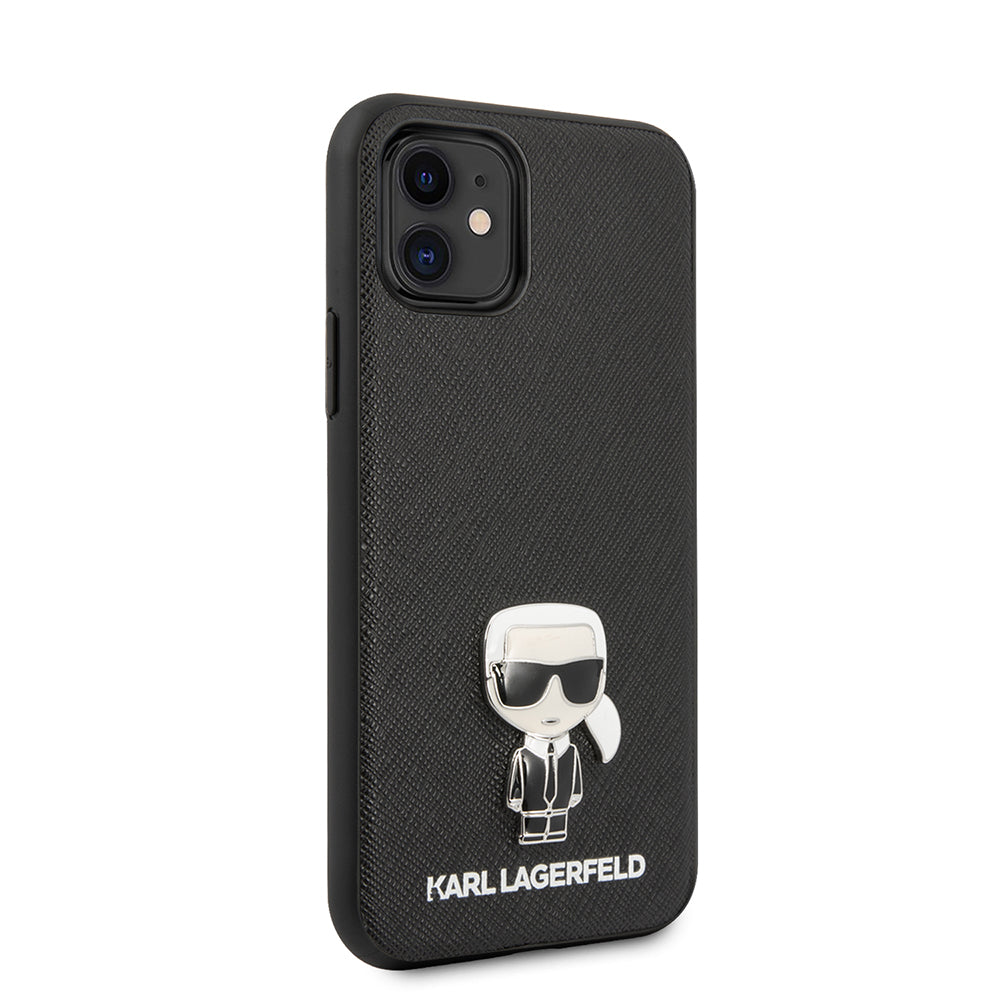 iPhone 11 Kılıf Karl Lagerfeld PU Suni Deri Karl Dizayn Kapak
