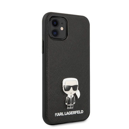 iPhone 11 Kılıf Karl Lagerfeld PU Suni Deri Karl Dizayn Kapak