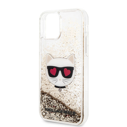 iPhone 11 Kılıf Karl Lagerfeld Sıvılı Simli Choupette Dizayn Kapak