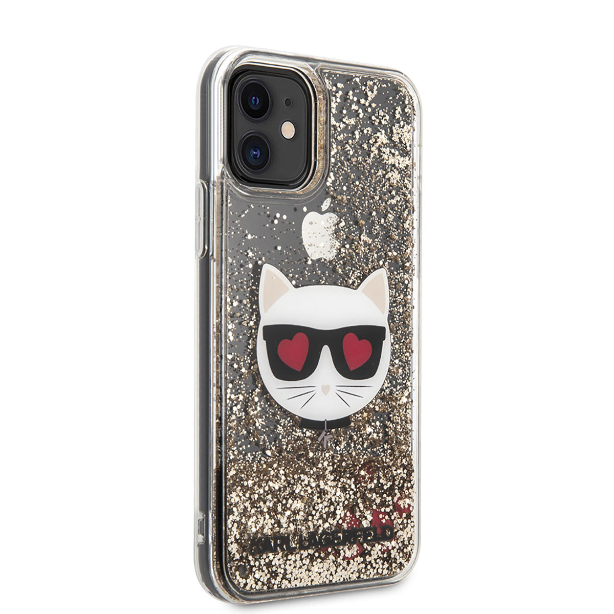 iPhone 11 Kılıf Karl Lagerfeld Sıvılı Simli Choupette Dizayn Kapak