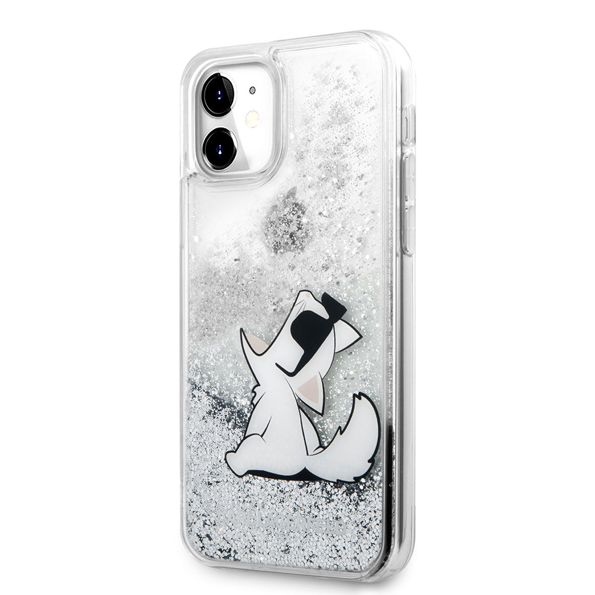 iPhone 11 Kılıf Karl Lagerfeld Sıvılı Simli Choupette Fun Dizayn Kapak