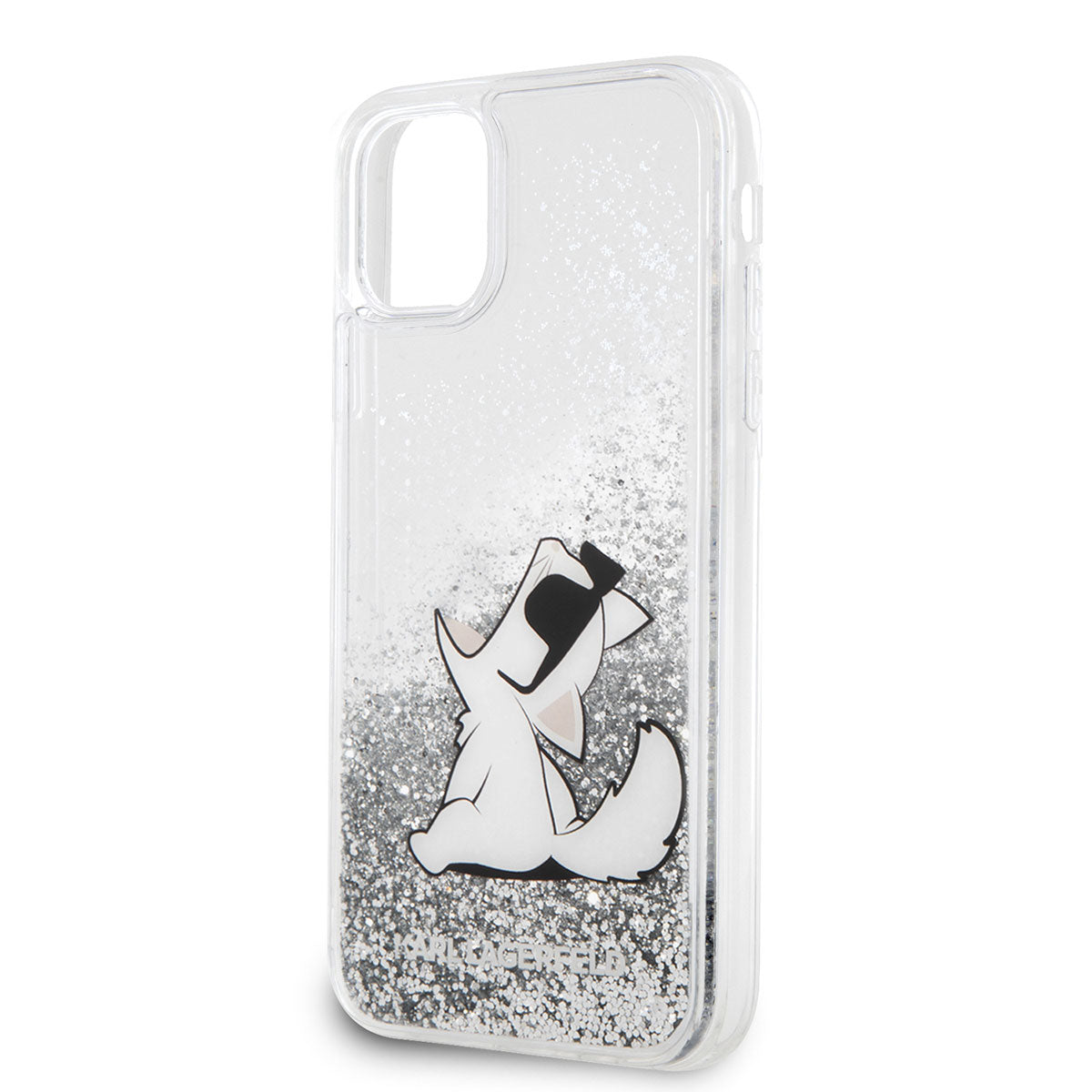 iPhone 11 Kılıf Karl Lagerfeld Sıvılı Simli Choupette Fun Dizayn Kapak