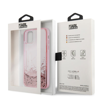 iPhone 11 Kılıf Karl Lagerfeld Sıvılı Simli Dizayn Kapak