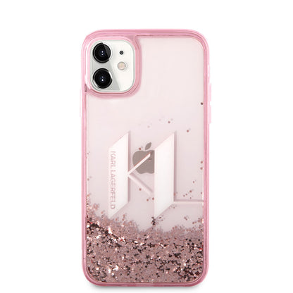 iPhone 11 Kılıf Karl Lagerfeld Sıvılı Simli Dizayn Kapak