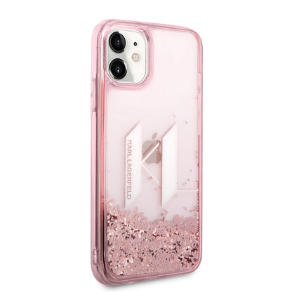 iPhone 11 Kılıf Karl Lagerfeld Sıvılı Simli Dizayn Kapak