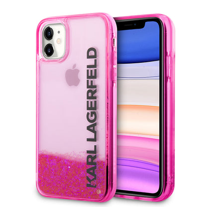 iPhone 11 Kılıf Karl Lagerfeld Sıvılı Simli Elong Dizayn Kapak