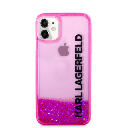 iPhone 11 Kılıf Karl Lagerfeld Sıvılı Simli Elong Dizayn Kapak