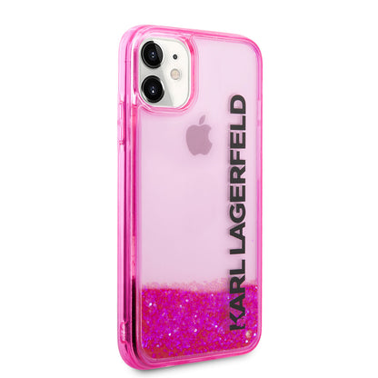 iPhone 11 Kılıf Karl Lagerfeld Sıvılı Simli Elong Dizayn Kapak