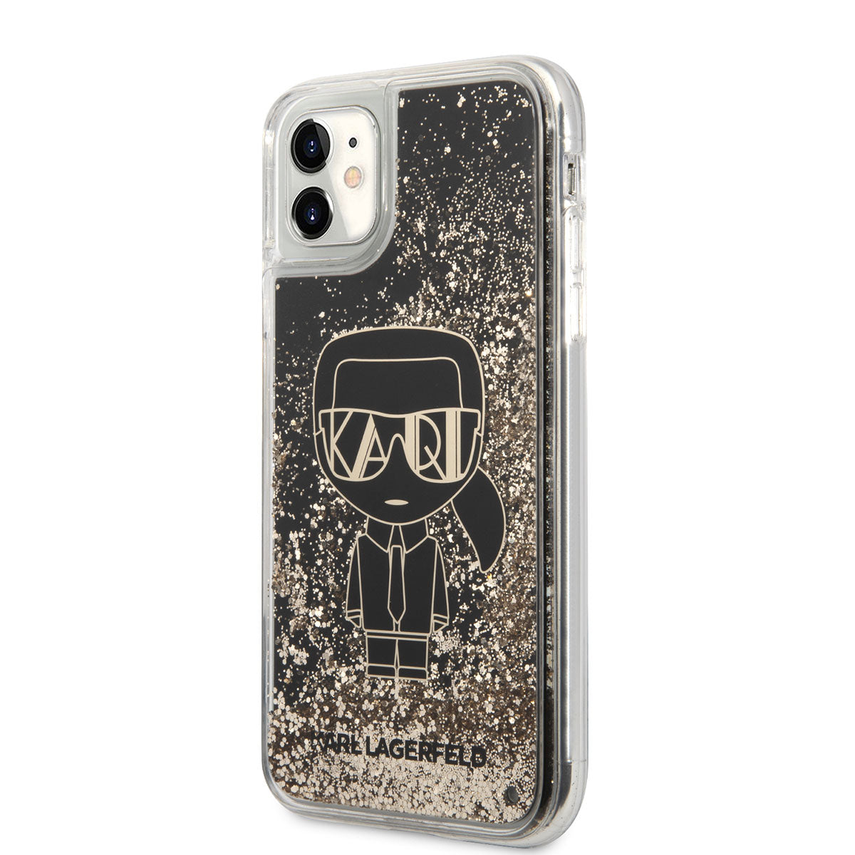 iPhone 11 Kılıf Karl Lagerfeld Sıvılı Simli Gatsby Dizayn Kapak