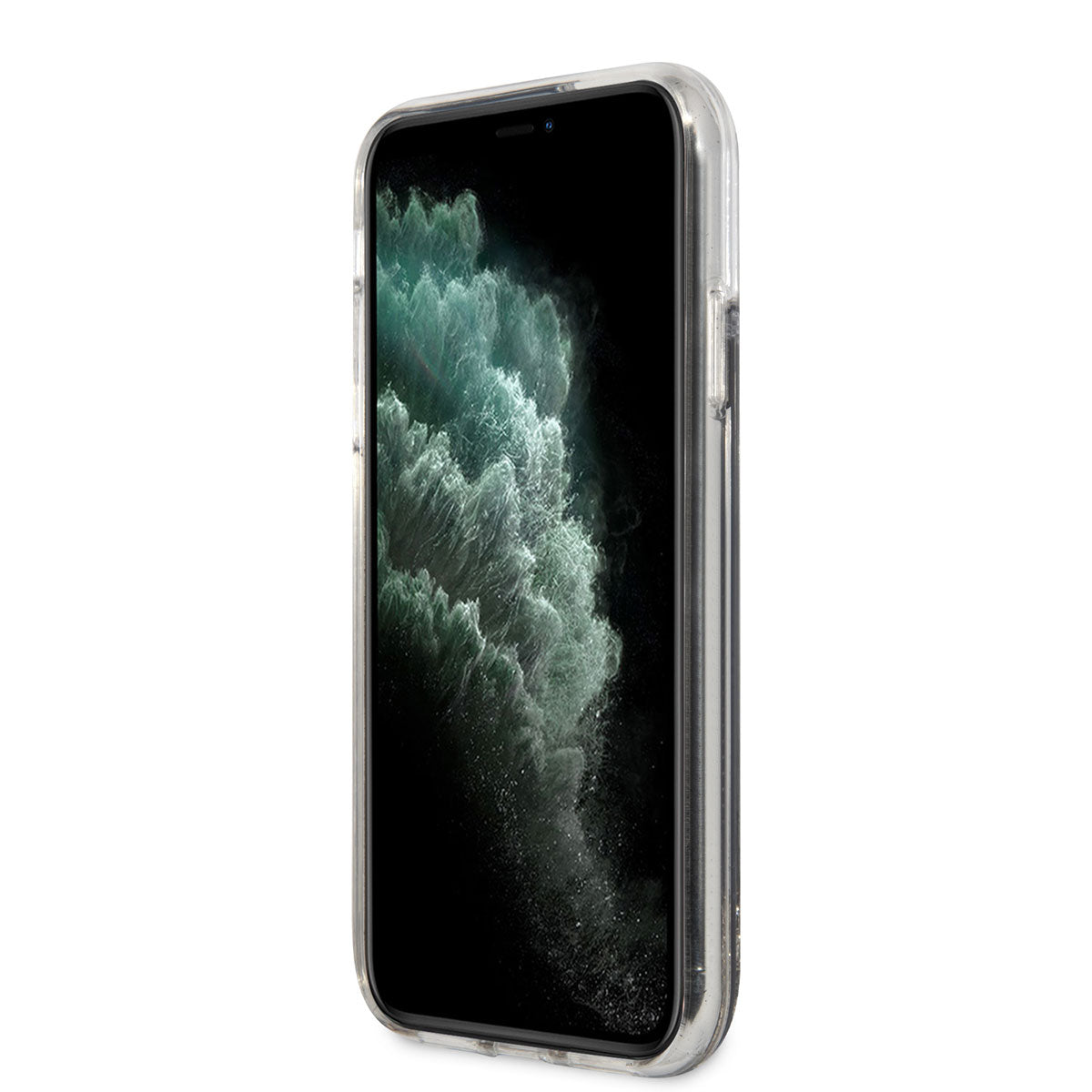 iPhone 11 Kılıf Karl Lagerfeld Sıvılı Simli Gatsby Dizayn Kapak