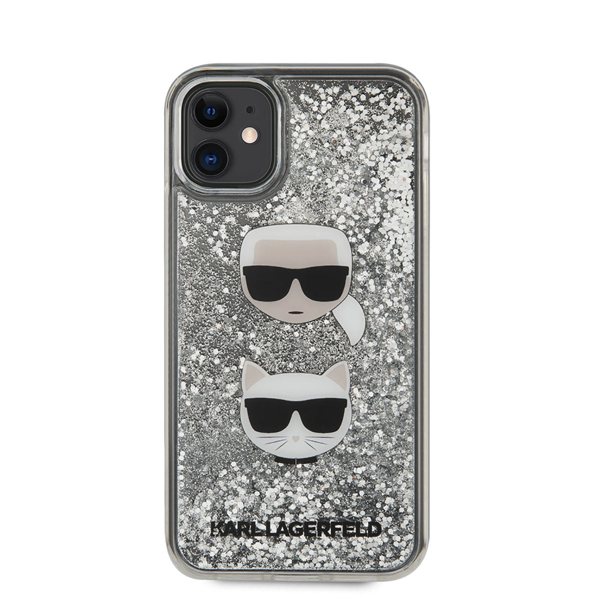 iPhone 11 Kılıf Karl Lagerfeld Sıvılı Simli K&C Dizayn Kapak