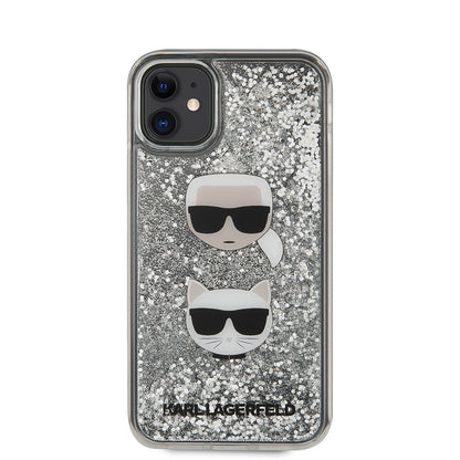 iPhone 11 Kılıf Karl Lagerfeld Sıvılı Simli K&C Dizayn Kapak