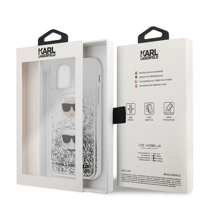 iPhone 11 Kılıf Karl Lagerfeld Sıvılı Simli K&C Dizayn Kapak